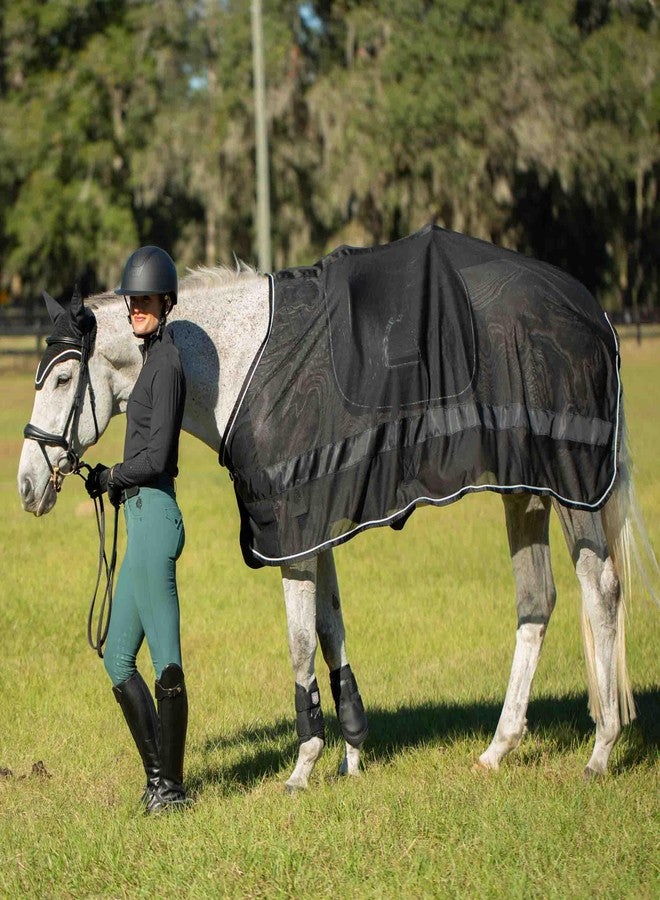 Equinavia Sol Ringside Mesh Scrim Show Sheet for Horses - Black - XL - Image 5